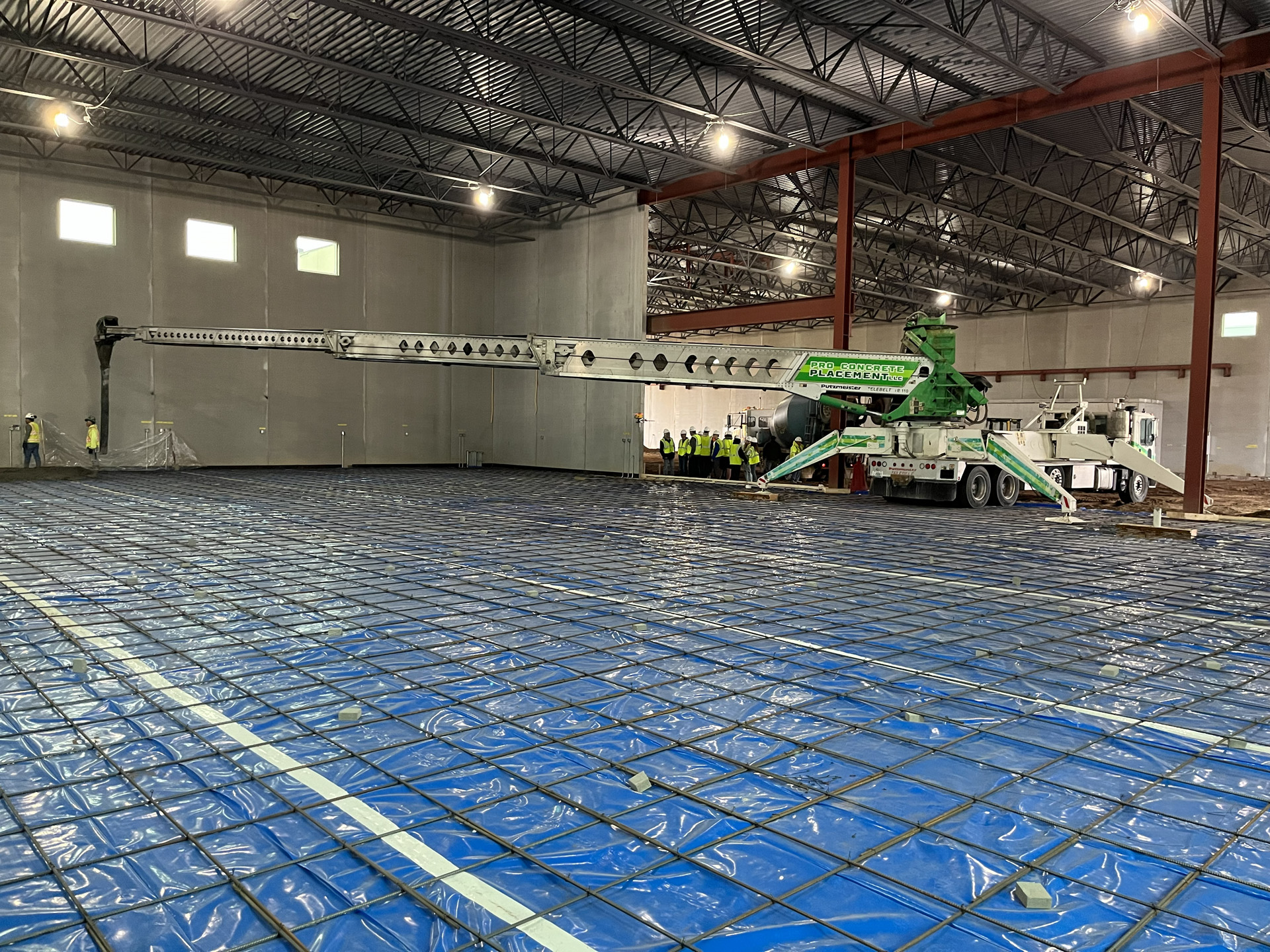 TB-110 Telebelt extended across a large commercial interior floor